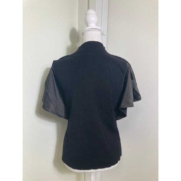 Melissa Nepton Black Turtleneck Sweater Top Sz M - Picture 2 of 3